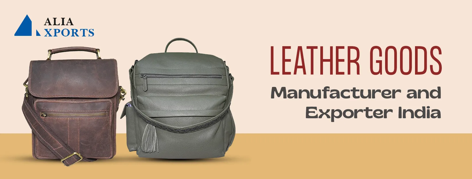 Banner of Alia Xports - Leather Goods Manufacturer in India